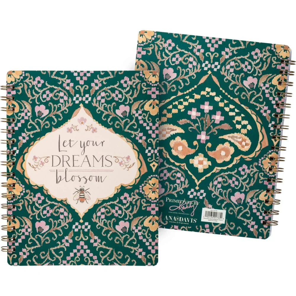 Let Your Dreams Blossom Spiral Notebook | Art on Both Sides | 9